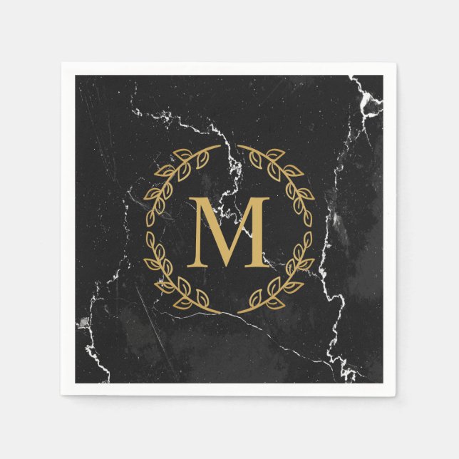 Servilleta De Papel Mármol negro (Anverso)