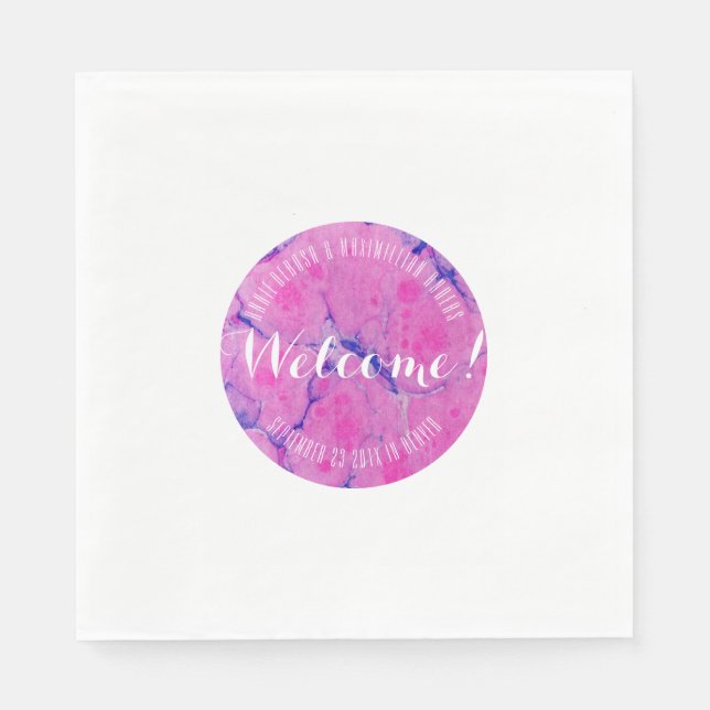 Servilleta De Papel Marmoleado Rosa (Anverso)