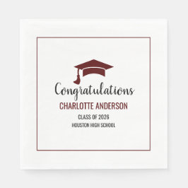 Servilleta De Papel Maroon Congrats Graduation
