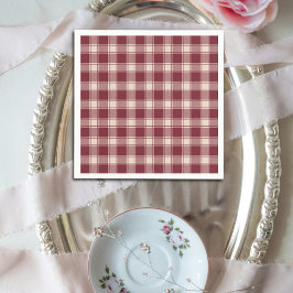 Servilleta De Papel Maroon Gingham otoño