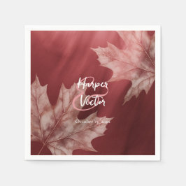 Servilleta De Papel maroon maple hojas otoño bodas servilletas
