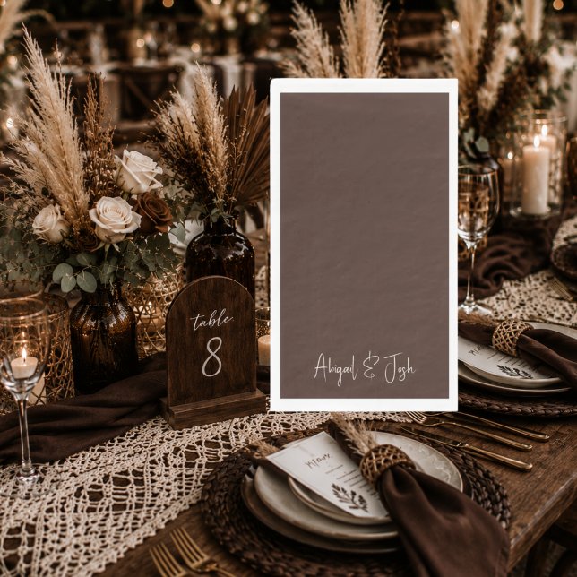 Servilleta De Papel Marrón Chocolate Rico Boda Personalizada (Subido por el creador)