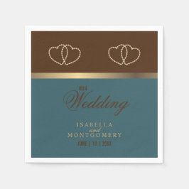 Servilleta De Papel Marrón chocolate y Verde azulado oscuro