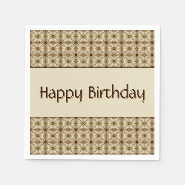 Servilleta De Papel Marrón con patrón de oro (Anverso)