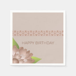 Servilleta De Papel Marrón con un hongo rosado