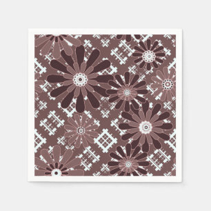 Servilleta De Papel Marrón, estampado floral