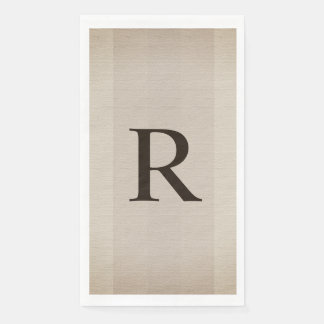 Servilleta De Papel Marrón neutral y Tan texturizado monogramado
