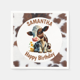 Servilleta De Papel Marrón vaca y blanco