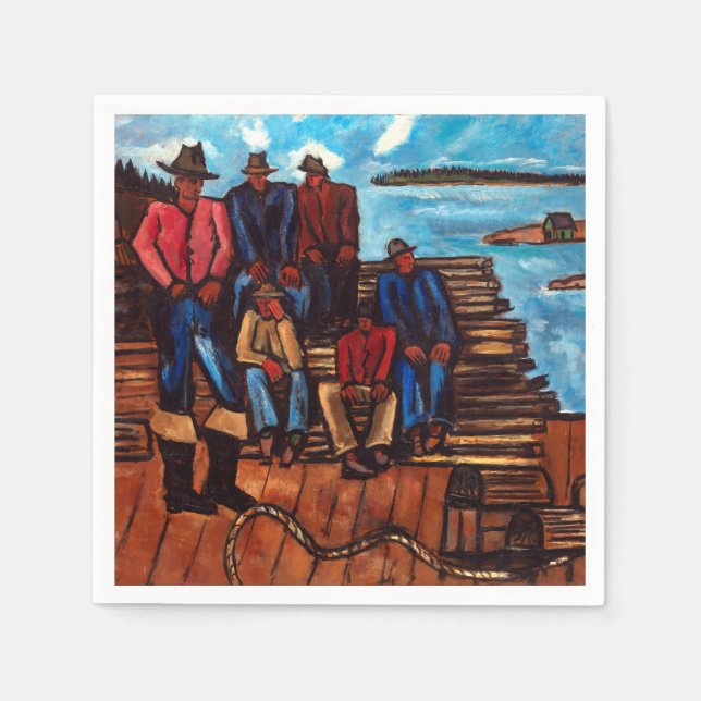 Servilleta De Papel Marsden Hartley Lobster Fishmen (Anverso)