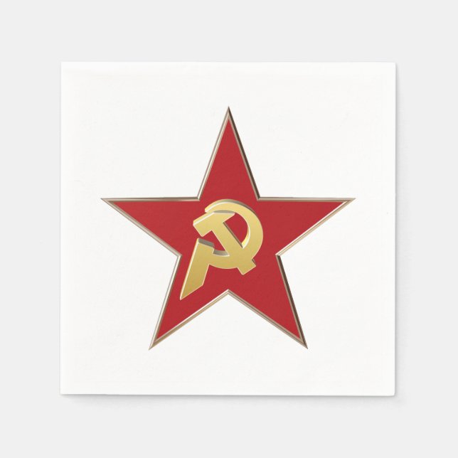 Servilleta De Papel Martillo y hoz en la estrella roja (Anverso)