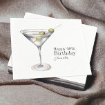 Servilleta De Papel Martini Cocktail 60th Birthday Party<br><div class="desc">Fije el tono para un sofisticado fiesta de cócteles,  fiesta de la cena o un festín de cumpleaños con esta moda elegante bar de cumpleaños martini. Se muestra aquí como una fiesta de cumpleaños número 60,  puede personalizar la plantilla de texto para cualquier edad.</div>