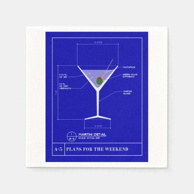 Servilleta De Papel Martini Cocktail Napkins (Anverso)