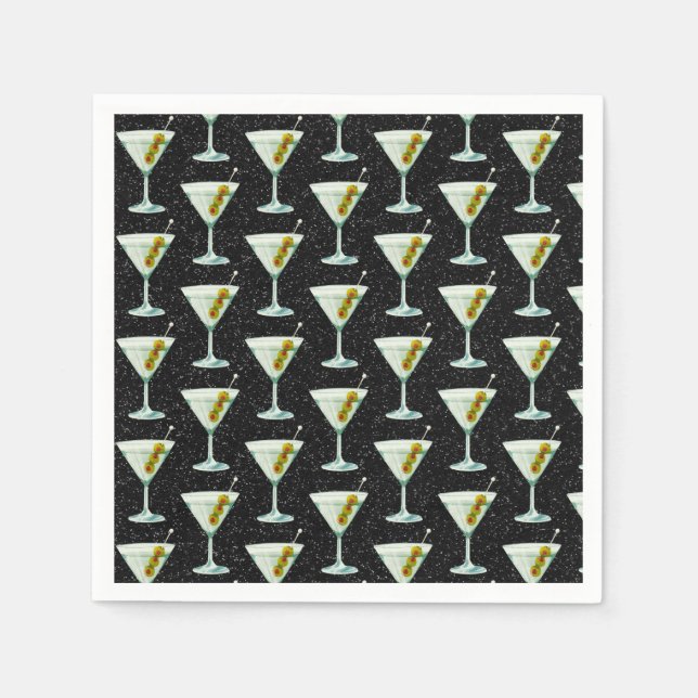 Servilleta De Papel Martini Cocktail Pattern (Anverso)