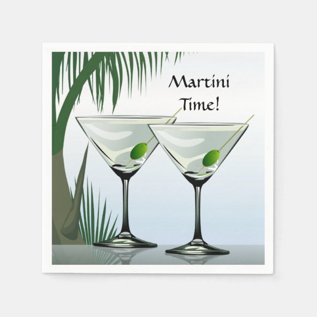 Servilleta De Papel Martini Cocktail Tropical Beach Fiesta (Anverso)