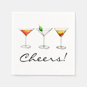 Servilleta De Papel Martini Cosmo Manhattan Cocktail Bebe Cheys