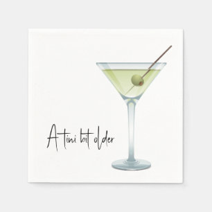 Servilleta De Papel Martini De Cumpleaños En Blanco