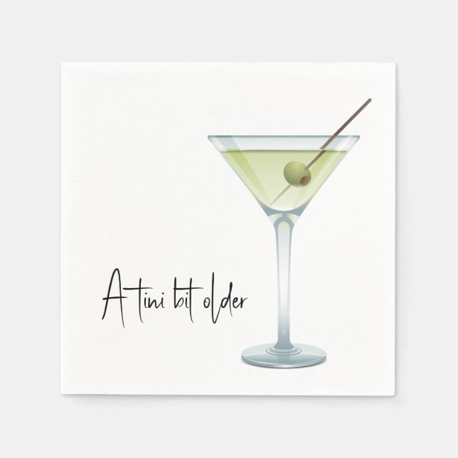 Servilleta De Papel Martini De Cumpleaños En Blanco (Anverso)