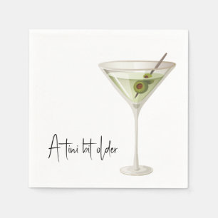 Servilleta De Papel Martini De Cumpleaños En Blanco