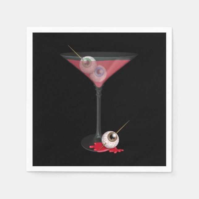 Servilleta De Papel Martini de Halloween con ojo (Anverso)