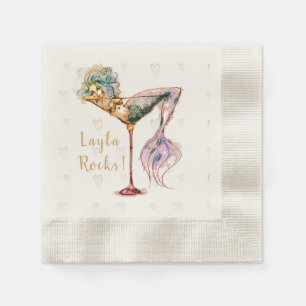 Servilleta De Papel Martini de sirena personalizada y hermosa