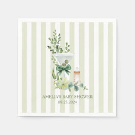 Servilleta De Papel Martini Espresso verde género neutro ducha de bebé