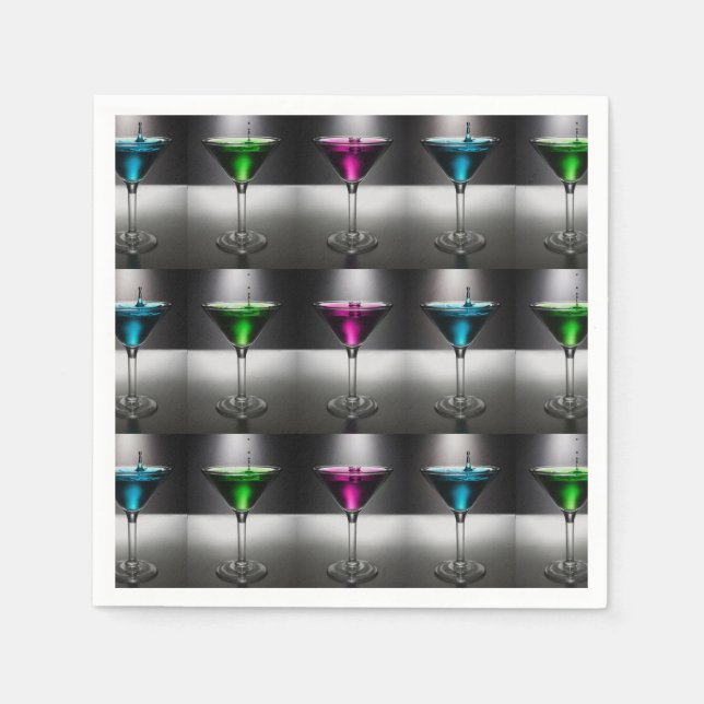 Servilleta De Papel Martini Glass Cocktail Fiesta Napkins (Anverso)