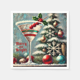 Servilleta De Papel Martini, Navidades de copos de nieve de Cranberry 