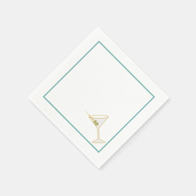 Servilleta De Papel Martini & Olive Cocktail Napkin II (Borde)