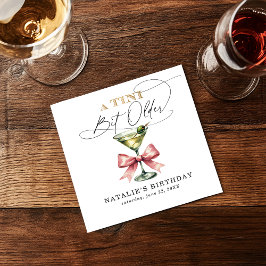 Servilleta De Papel Martini Pink Bow Birday (Cumpleaños de un Bow Rosa