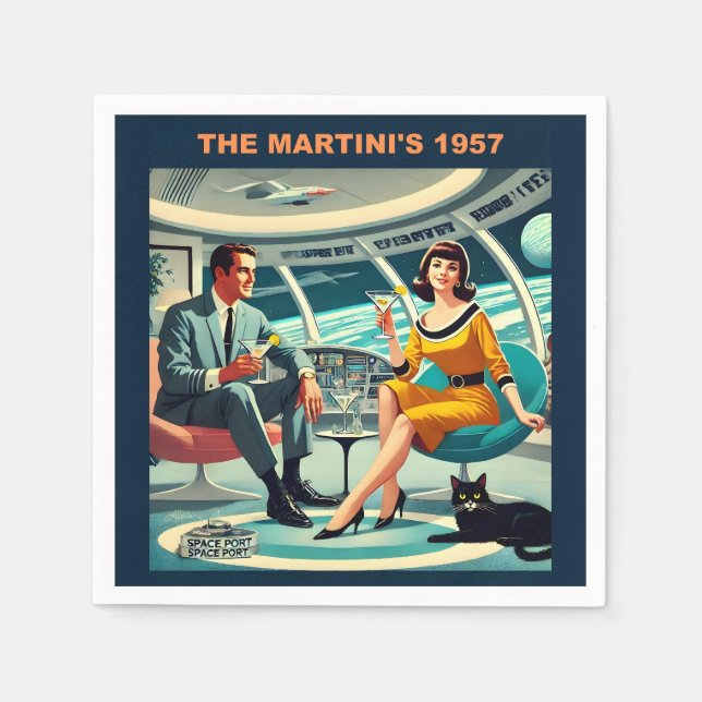 Servilleta De Papel Martini Space Travel Posters The Martini's 1957 (Anverso)
