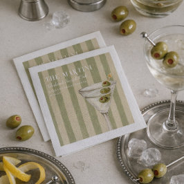 Servilleta De Papel Martini Weekend Social Club Green Stripes