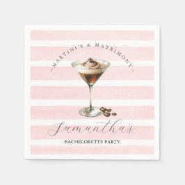 Servilleta De Papel Martinis rosados y cóctel de matrimonio