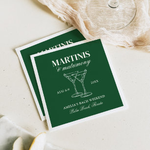 Servilleta De Papel Martinis y Matrimonia Bachelorette Weekend