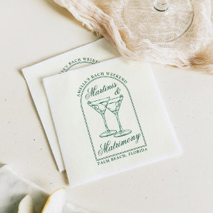 Servilleta De Papel Martinis y Matrimonia Bachelorette Weekend