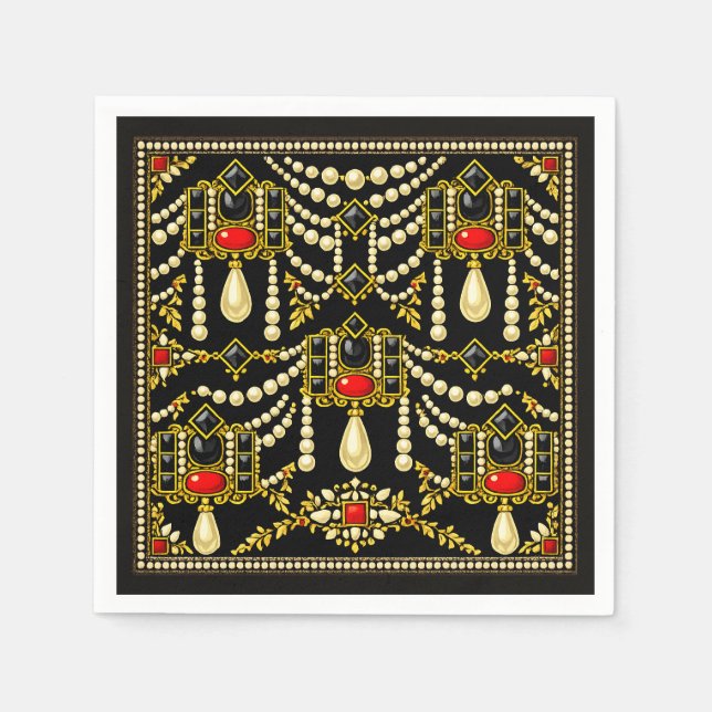 Servilleta De Papel Mary Queen of Scots Jewells Inspired Design  (Anverso)