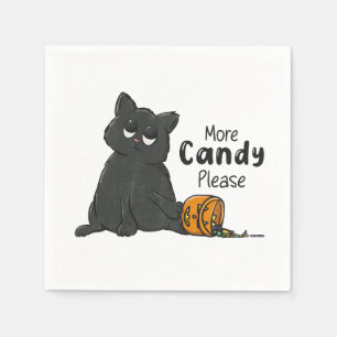 Servilleta De Papel Más dulces por favor Halloween gato negro