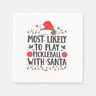 Servilleta De Papel Más Propenso a Jugar Pickleball con Santa 