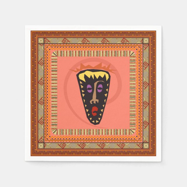Servilleta De Papel Máscara africana (Anverso)