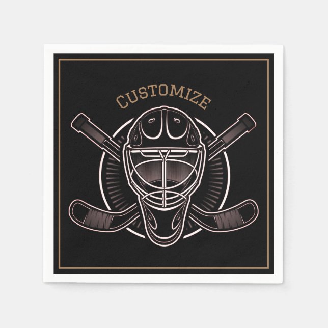 Servilleta De Papel Máscara De Arquero Negro Y Oro (Anverso)