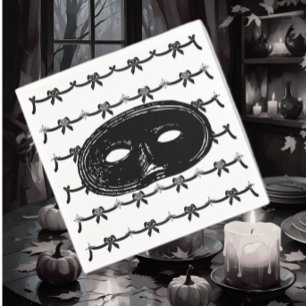 Servilleta De Papel Máscara de fiesta de mascarada de vintage en blanc