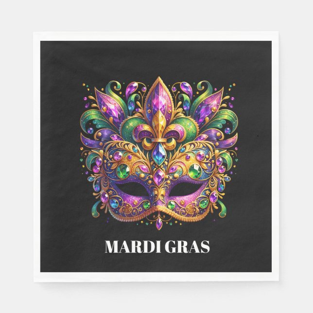 Servilleta De Papel Máscara de Mardi Gras  (Anverso)