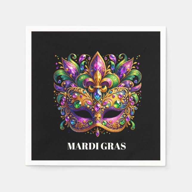 Servilleta De Papel Máscara de Mardi Gras  (Anverso)