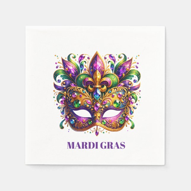 Servilleta De Papel Máscara de Mardi Gras  (Anverso)