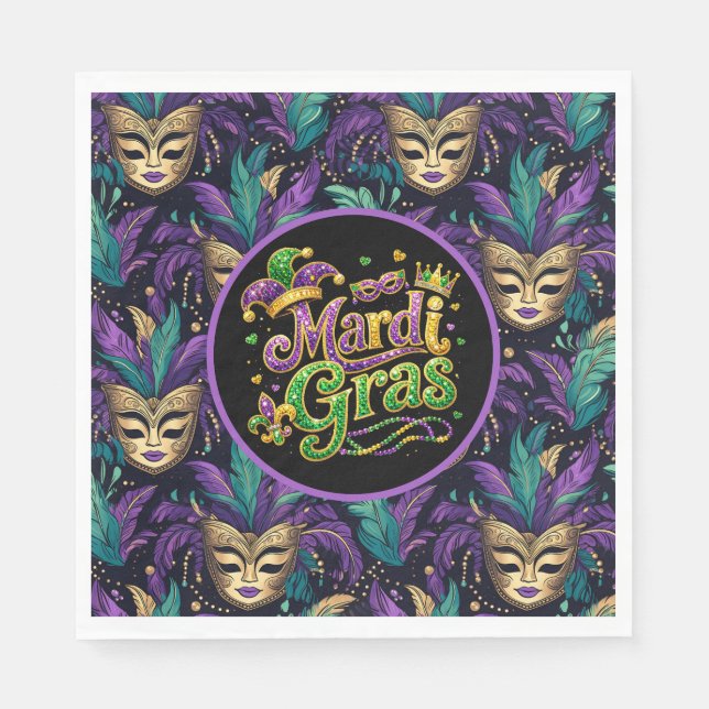 Servilleta De Papel Máscara de Mardi Gras (Anverso)