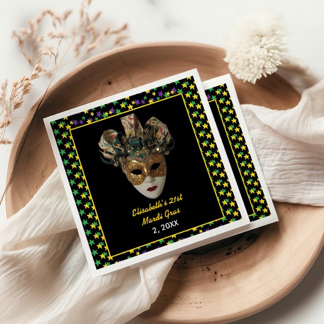 Servilleta De Papel Máscara de Mardi Gras Fiesta de cumpleaños 21 (Subido por el creador)