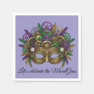 Servilleta De Papel Máscara de Mardi Gras Steampunk Púrpura Lavanda