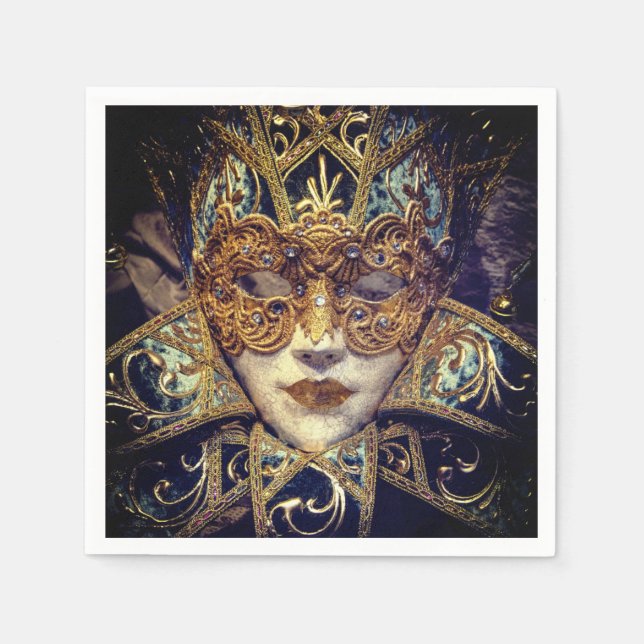 Servilleta De Papel Máscara de mascarada Gótica victoriana elegante (Anverso)