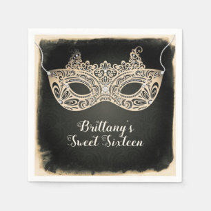 Servilleta De Papel Máscara de Mascarada Verde Perla Vintage Fiesta de