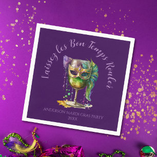 Servilleta De Papel Máscara púrpura de Mardi Gras