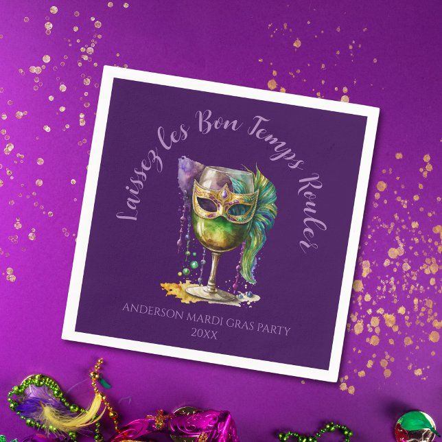 Servilleta De Papel Máscara púrpura de Mardi Gras (Subido por el creador)